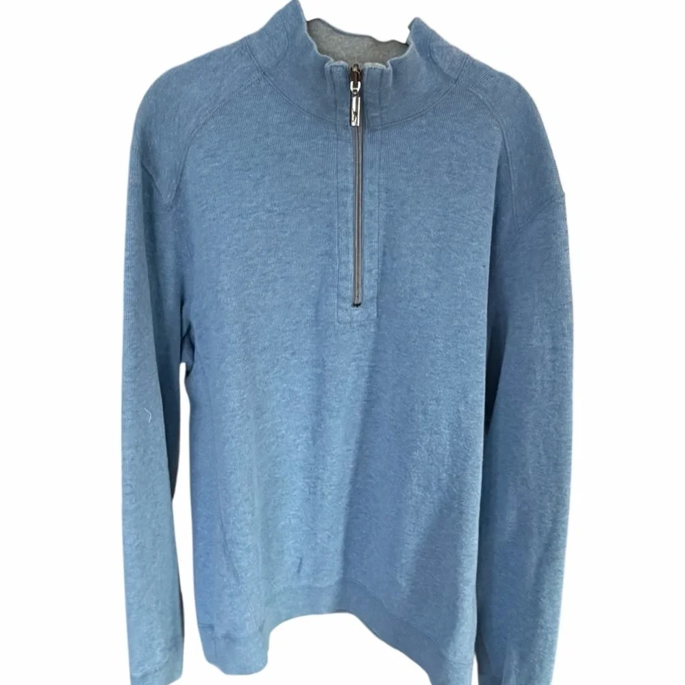 Tommy Bahama Reversible Men's Zip-Up Sweater in Blue Grey